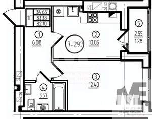 1-к квартира, вторичка, 33м2, 8/9 этаж