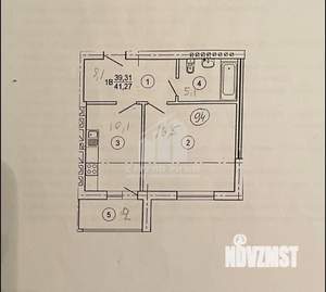 1-к квартира, вторичка, 41м2, 6/9 этаж