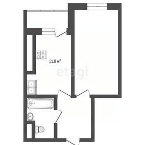1-к квартира, вторичка, 40м2, 9/12 этаж