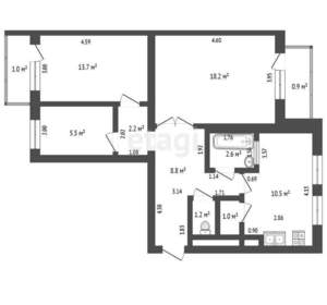 3-к квартира, вторичка, 65м2, 4/5 этаж