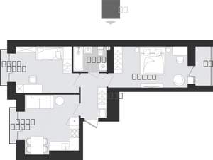 2-к квартира, вторичка, 57м2, 9/9 этаж