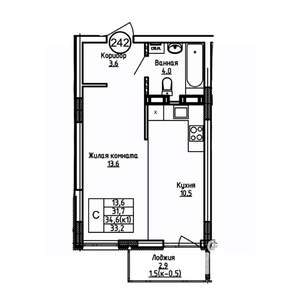 Студия квартира, вторичка, 33м2, 5/9 этаж