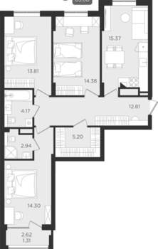 Студия квартира, вторичка, 84м2, 1/9 этаж
