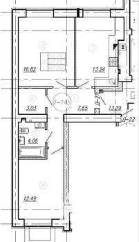 2-к квартира, вторичка, 57м2, 1/9 этаж