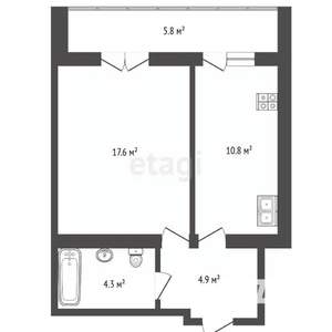 1-к квартира, вторичка, 41м2, 13/14 этаж