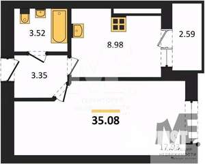 1-к квартира, вторичка, 35м2, 5/9 этаж