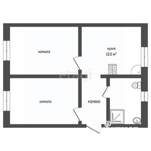 2-к квартира, вторичка, 40м2, 1/3 этаж