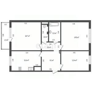 3-к квартира, вторичка, 82м2, 3/10 этаж