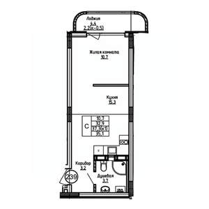 Студия квартира, вторичка, 35м2, 4/9 этаж
