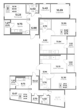 2-к квартира, вторичка, 51м2, 4/10 этаж