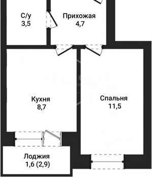1-к квартира, вторичка, 30м2, 9/10 этаж