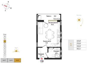 Студия квартира, вторичка, 31м2, 7/9 этаж