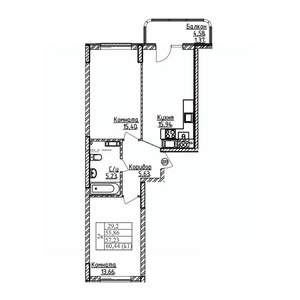 2-к квартира, вторичка, 57м2, 7/9 этаж