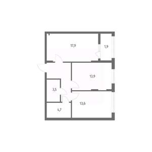 2-к квартира, вторичка, 63м2, 8/8 этаж