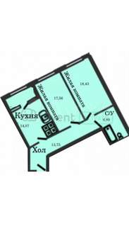 2-к квартира, вторичка, 79м2, 5/12 этаж