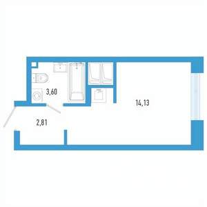 Студия квартира, вторичка, 21м2, 4/26 этаж