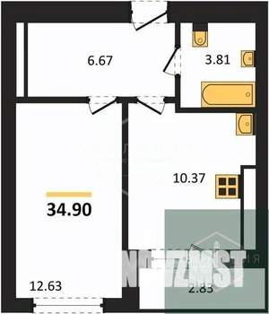 1-к квартира, вторичка, 35м2, 5/9 этаж