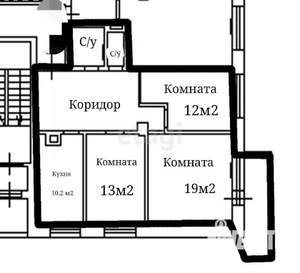 3-к квартира, вторичка, 74м2, 2/17 этаж