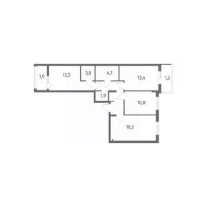 3-к квартира, вторичка, 75м2, 7/8 этаж