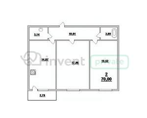 2-к квартира, вторичка, 70м2, 6/9 этаж