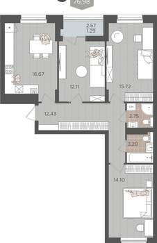 Студия квартира, вторичка, 78м2, 7/9 этаж