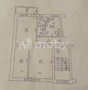 3-к квартира, вторичка, 61м2, 2/3 этаж