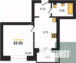 1-к квартира, вторичка, 32м2, 2/9 этаж
