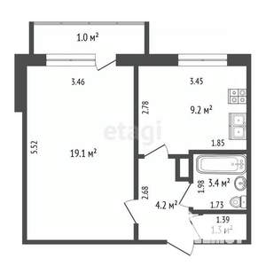 1-к квартира, вторичка, 38м2, 7/10 этаж