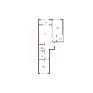 2-к квартира, вторичка, 73м2, 1/8 этаж