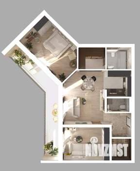 2-к квартира, вторичка, 74м2, 6/13 этаж