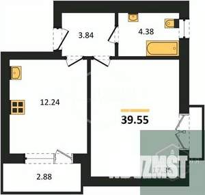 1-к квартира, вторичка, 40м2, 9/9 этаж