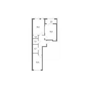 2-к квартира, вторичка, 77м2, 3/8 этаж