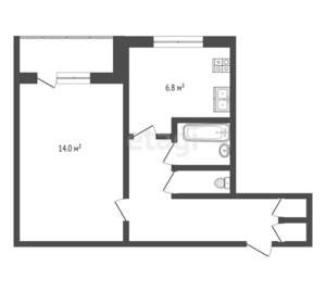 1-к квартира, вторичка, 33м2, 1/9 этаж