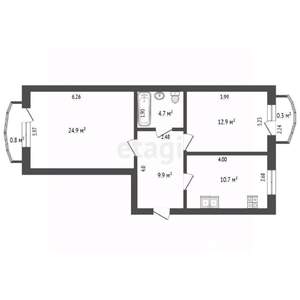 2-к квартира, вторичка, 63м2, 4/5 этаж