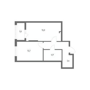 1-к квартира, вторичка, 44м2, 8/8 этаж