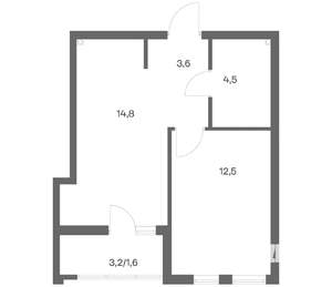1-к квартира, строящийся дом, 37м2, 6/18 этаж