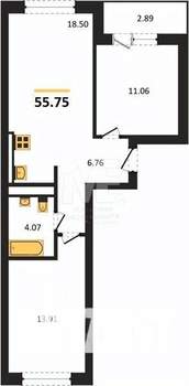 2-к квартира, вторичка, 56м2, 4/9 этаж