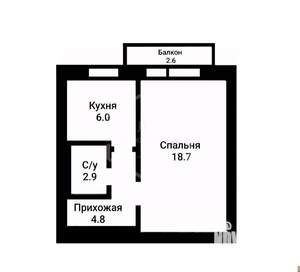 1-к квартира, вторичка, 32м2, 5/5 этаж