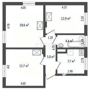 3-к квартира, вторичка, 64м2, 2/2 этаж