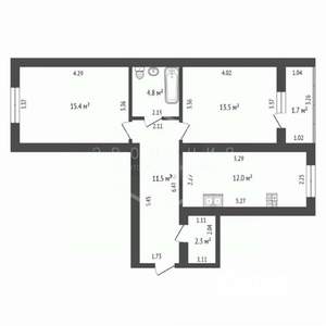 2-к квартира, вторичка, 65м2, 3/14 этаж