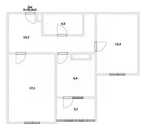 2-к квартира, вторичка, 56м2, 9/9 этаж