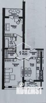 2-к квартира, вторичка, 63м2, 3/16 этаж