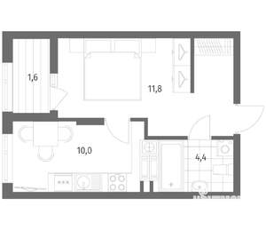1-к квартира, вторичка, 33м2, 7/8 этаж