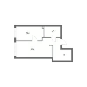 1-к квартира, строящийся дом, 40м2, 6/8 этаж