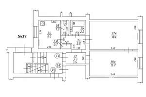 2-к квартира, вторичка, 54м2, 1/3 этаж