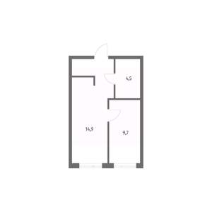 1-к квартира, строящийся дом, 34м2, 5/8 этаж