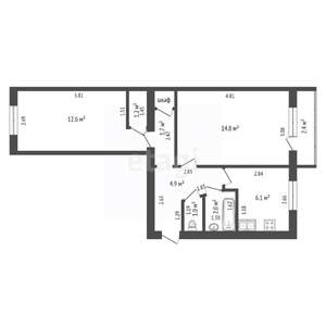 2-к квартира, вторичка, 47м2, 3/5 этаж