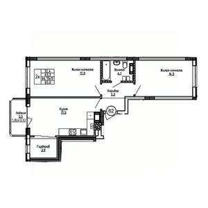 2-к квартира, вторичка, 65м2, 5/9 этаж