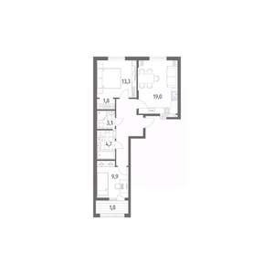 2-к квартира, вторичка, 65м2, 8/8 этаж