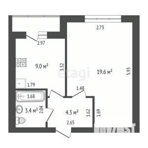 1-к квартира, вторичка, 36м2, 7/9 этаж